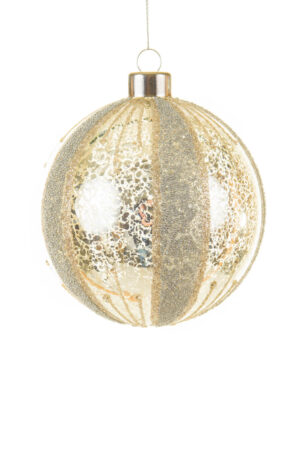 Elegant Hangable Champagne Baubles with Mini Silver Beads