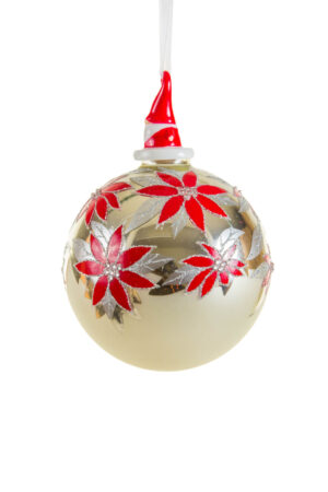 Enchanting Hanging Silver and Red Floral Ornament