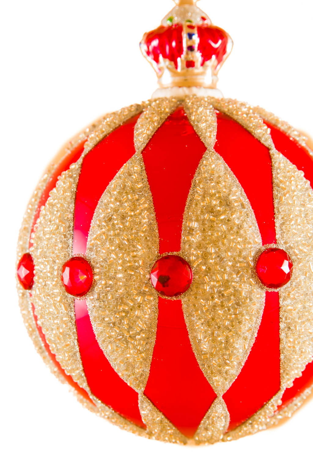 Extravagant Hanging Red and Silver Sequin Royal Ball Ornament in Monarchical Aesthetic - Image 2
