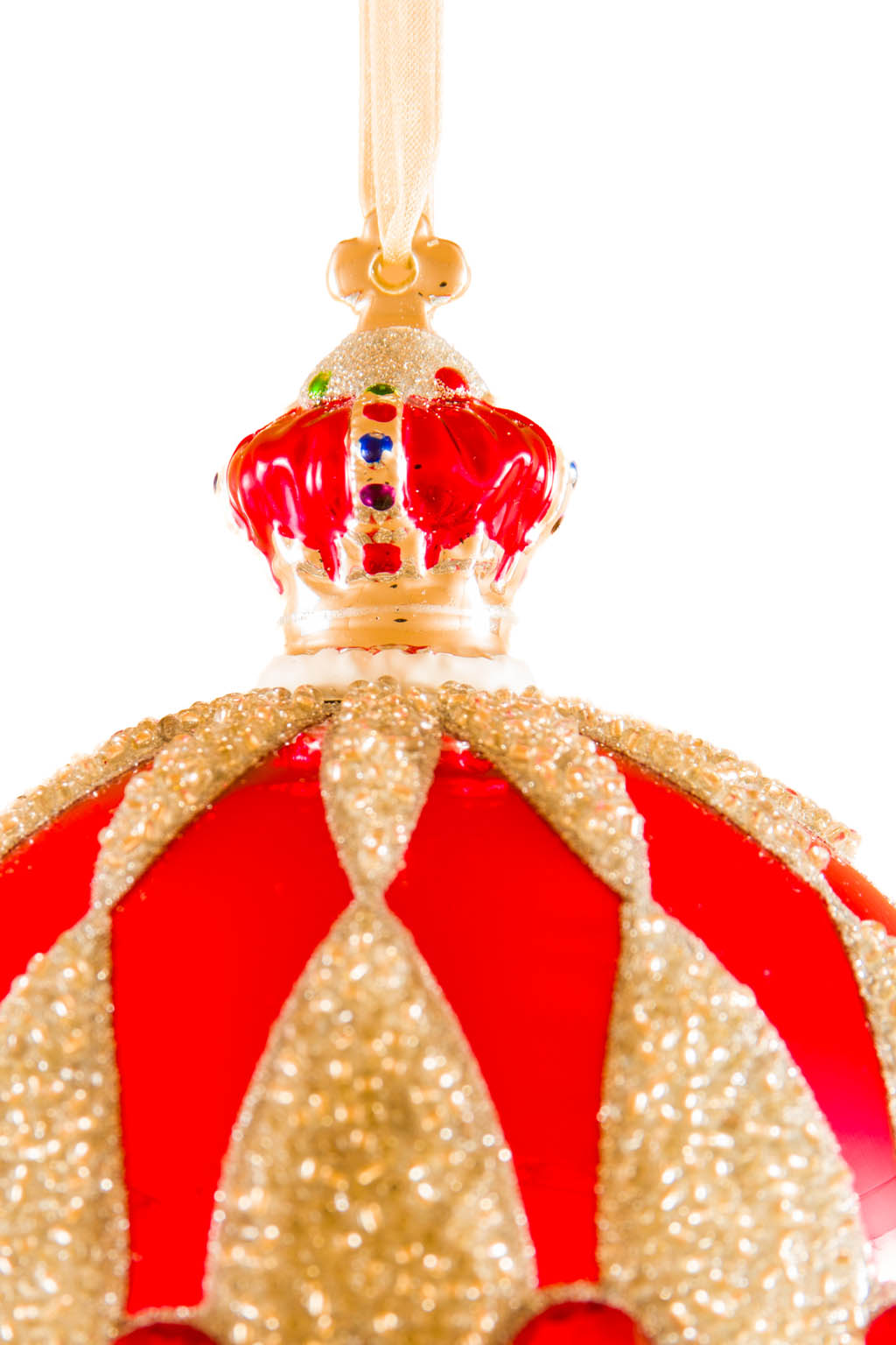 Extravagant Hanging Red and Silver Sequin Royal Ball Ornament in Monarchical Aesthetic - Image 3