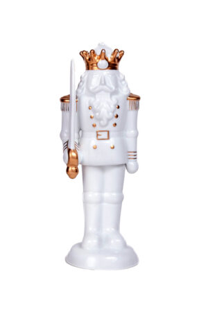 White and Gold Standing-Ready Nutcracker
