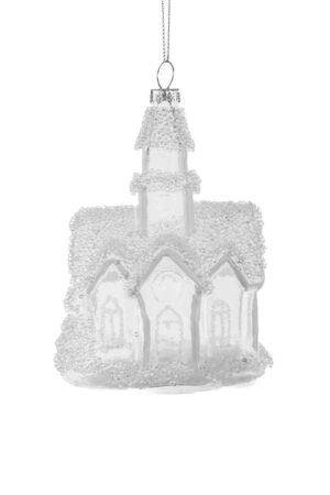 Hanging Clear Glass Church Ornament
