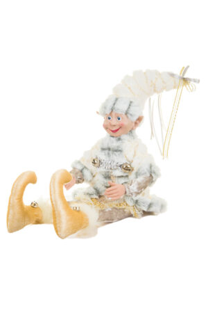 Silver Malleable Holiday Elf in Fur Outfit