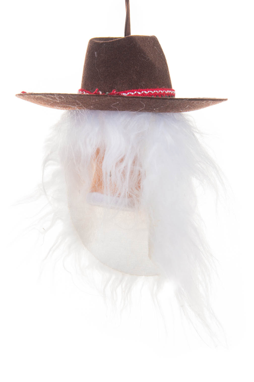 Cool Hangable White and Brown Santa Claus Face Wearing a Fedora - Image 2