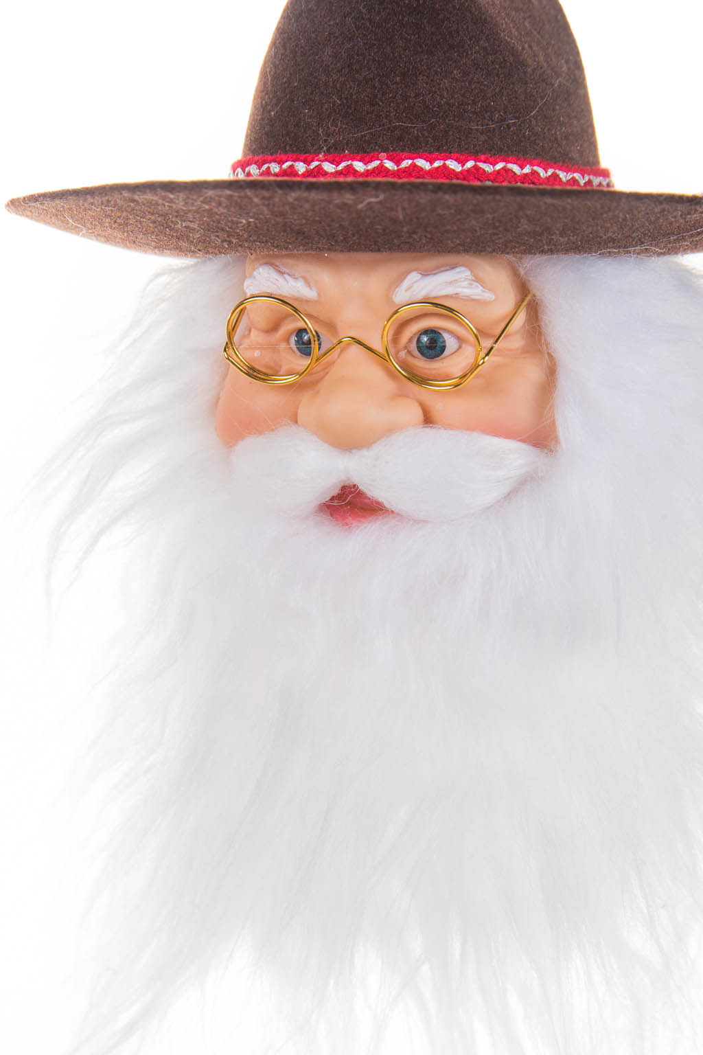 Cool Hangable White and Brown Santa Claus Face Wearing a Fedora - Image 3
