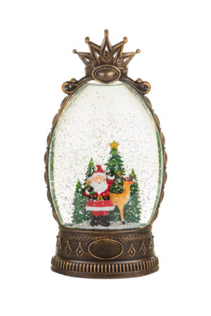 Musical Brown Starry Noble Warm White LED Snow Globe