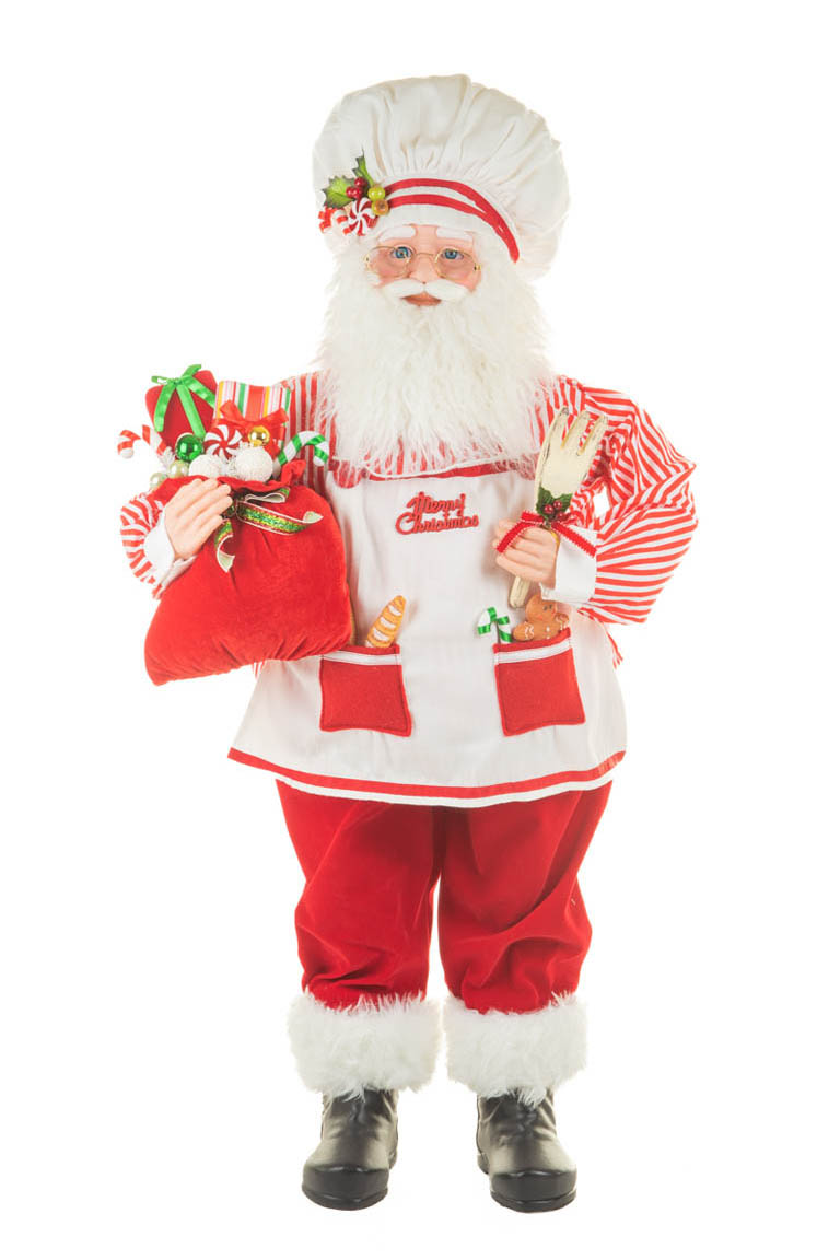 Large Red and White Candycane Culinary Santa Ready To Cook