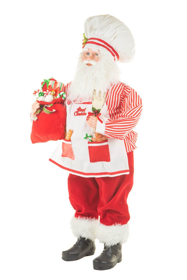 Large Red and White Candycane Culinary Santa Ready To Cook - Image 2