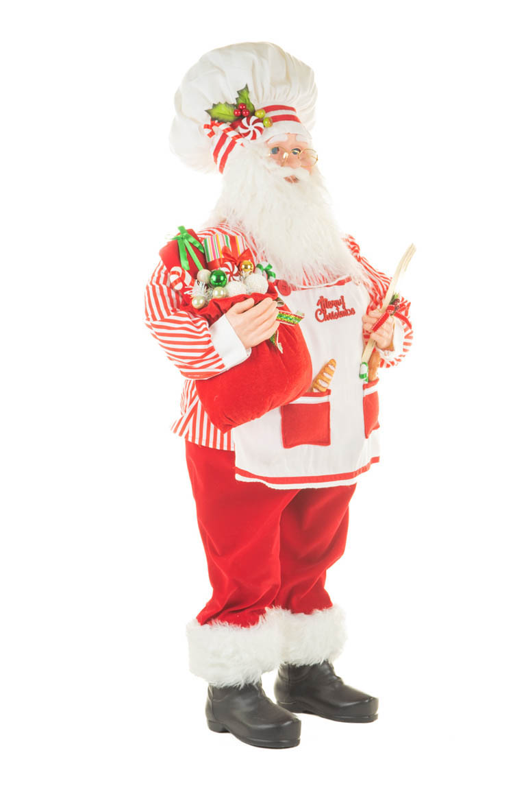 Large Red and White Candycane Culinary Santa Ready To Cook - Image 4