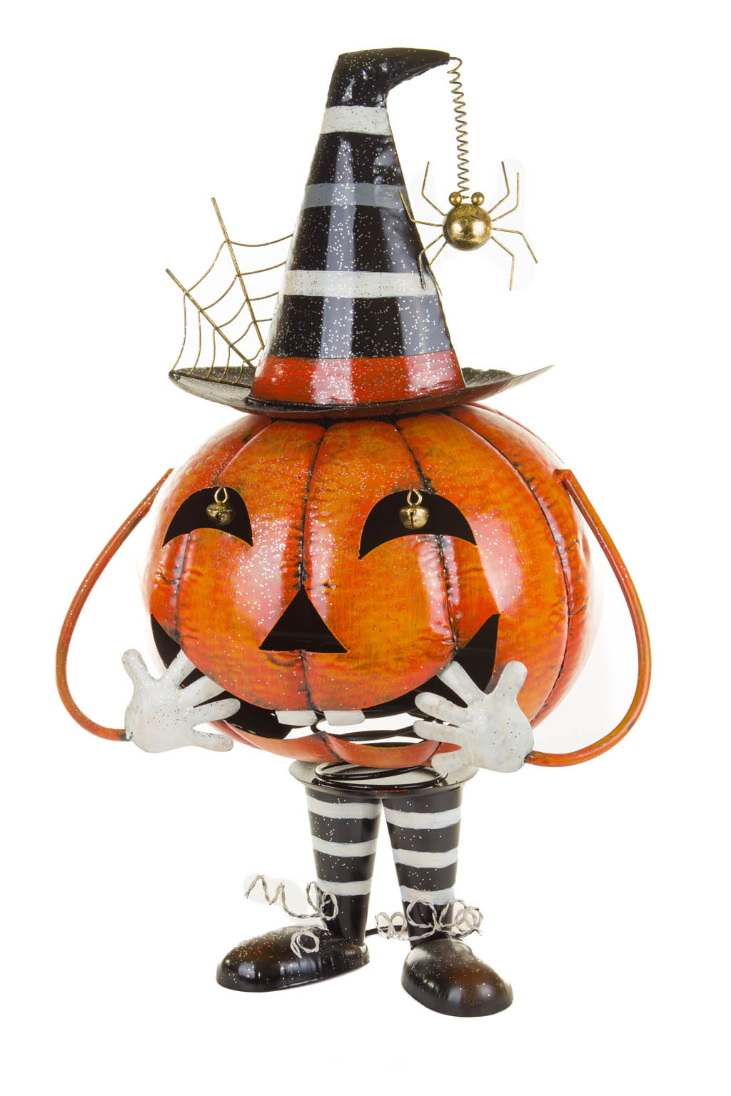 Orange and Black Metallic Bouncy Pumpkin in a Guffawing Bounce - Image 2