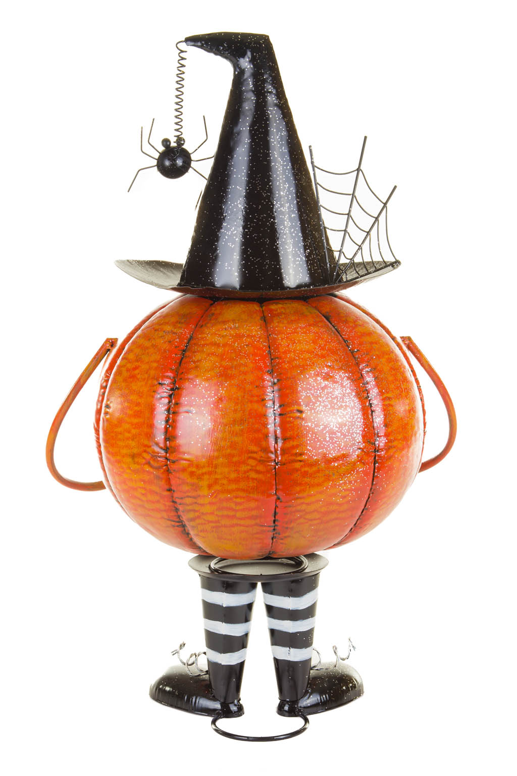 Orange and Black Metallic Bouncy Pumpkin in a Guffawing Bounce - Image 3