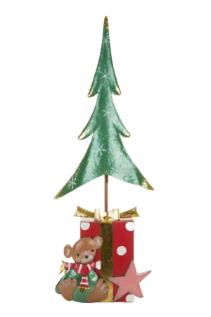 Red Metallic Teddy Bear Table Top Ornament