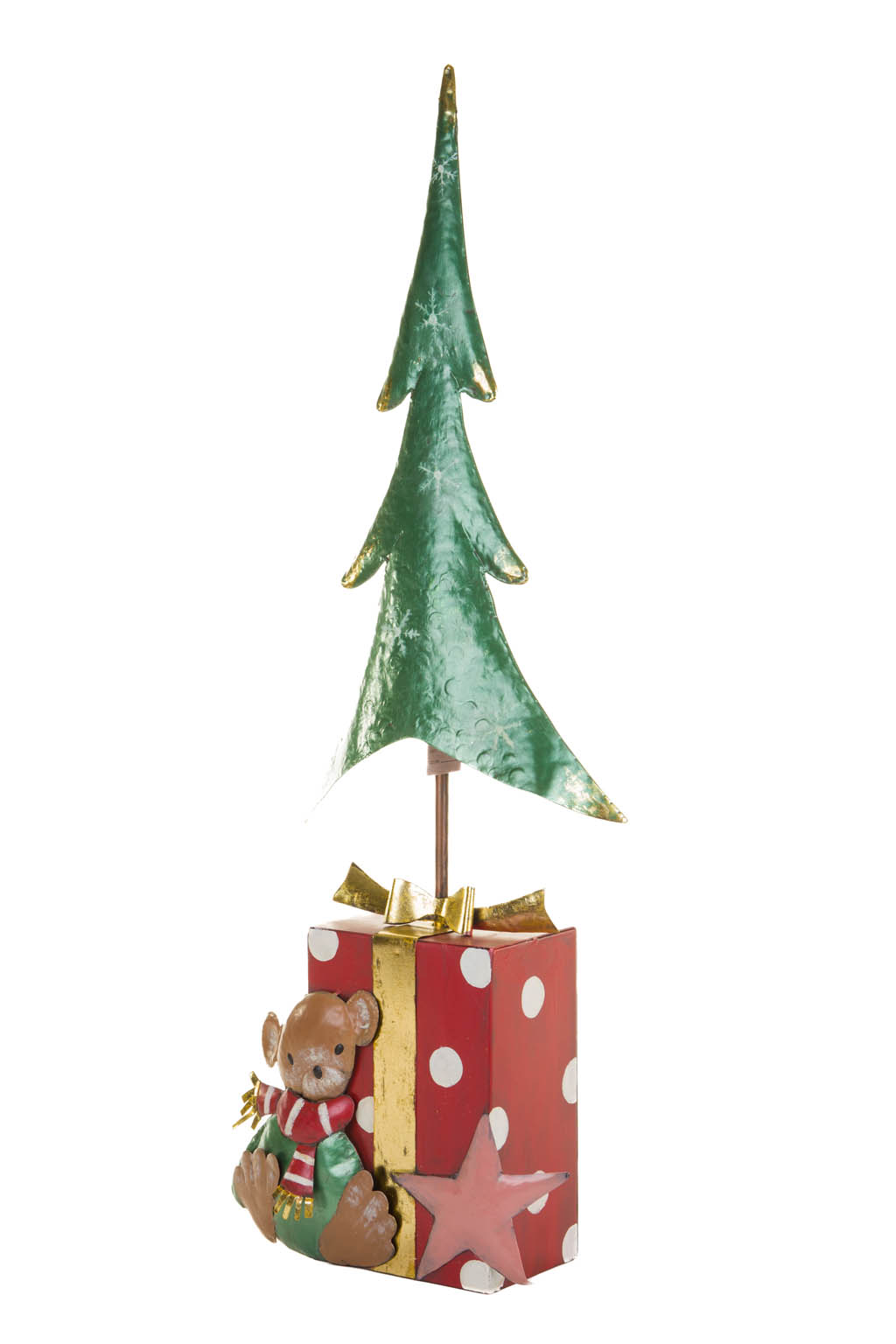 Red Metallic Teddy Bear Table Top Ornament - Image 2