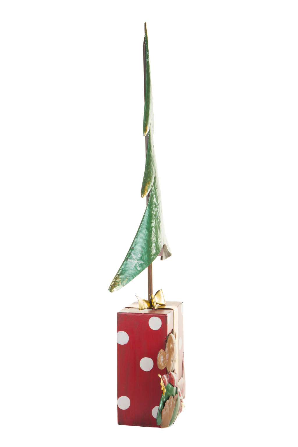 Red Metallic Teddy Bear Table Top Ornament - Image 4
