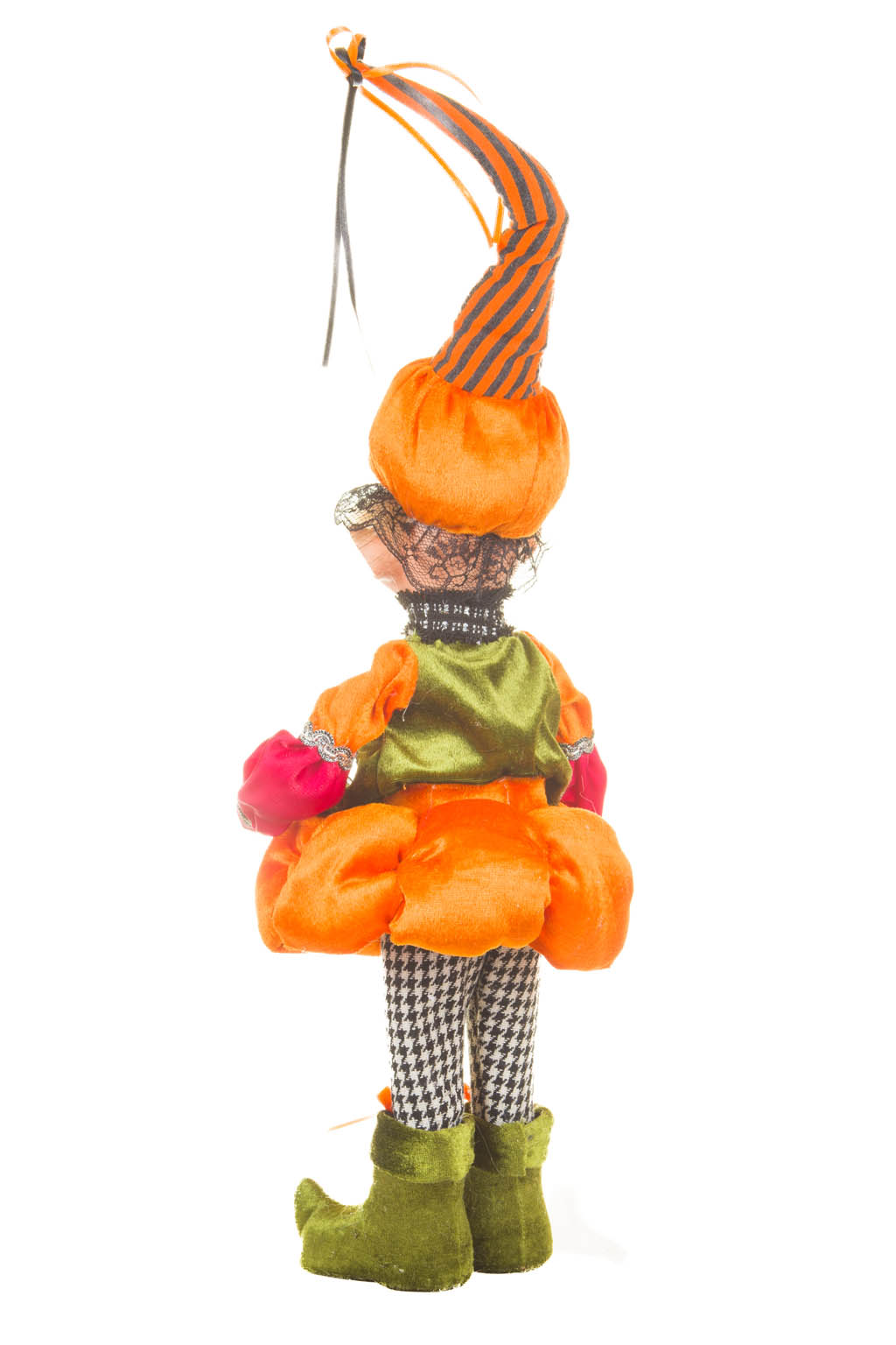 Smiling Animated Orange and Green Boy Elf Wearing a Pumpkin Hat - Image 6