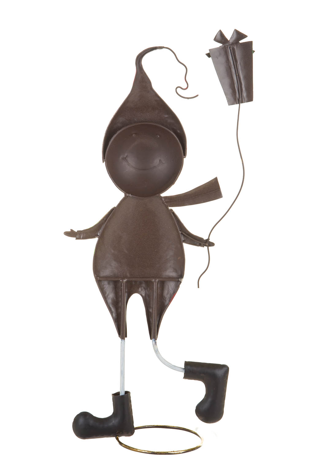 Red and Green Metallic Snowman Tree Topper - Image 3