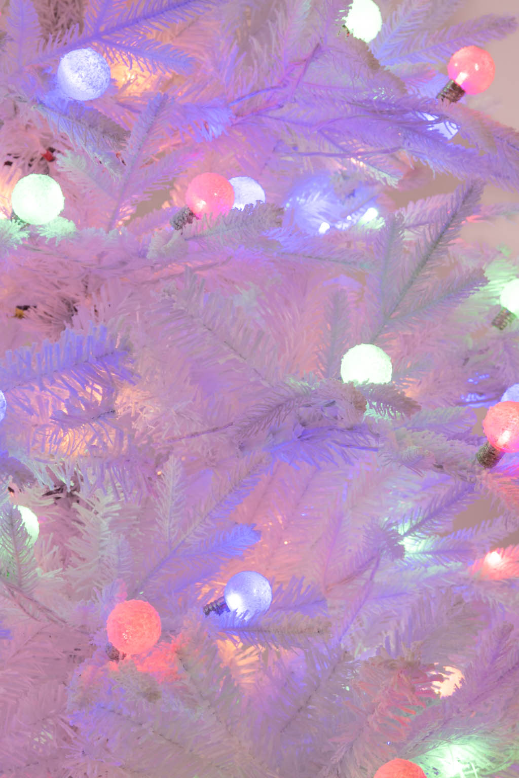 White Flocked Cool White LED Christmas Tree with Lights - Image 3
