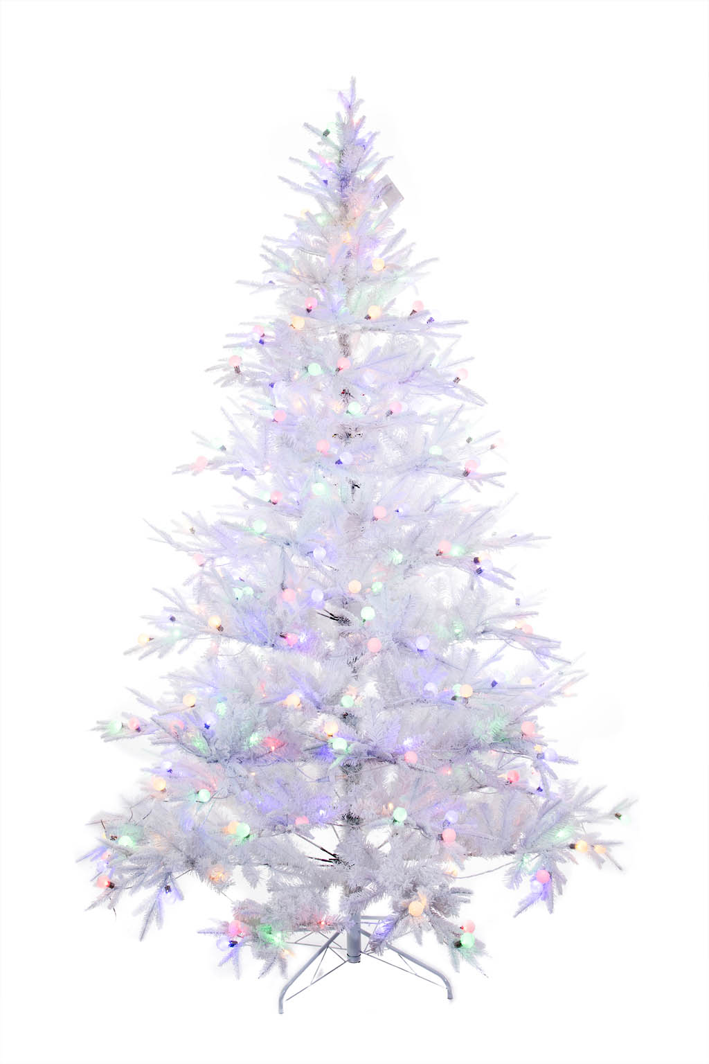 White Flocked Cool White LED Christmas Tree with Lights - Image 4
