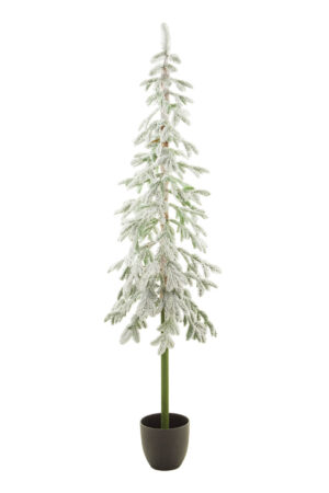 Green and White Flocked Flocked Christmas Tree