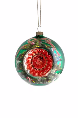 4.75" Green Reflector Tree Ball Ornament