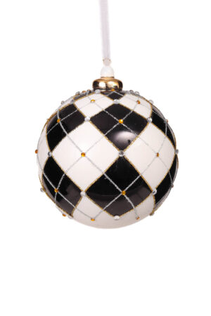 Luxurious Hanging White and Black Geometric Ornament