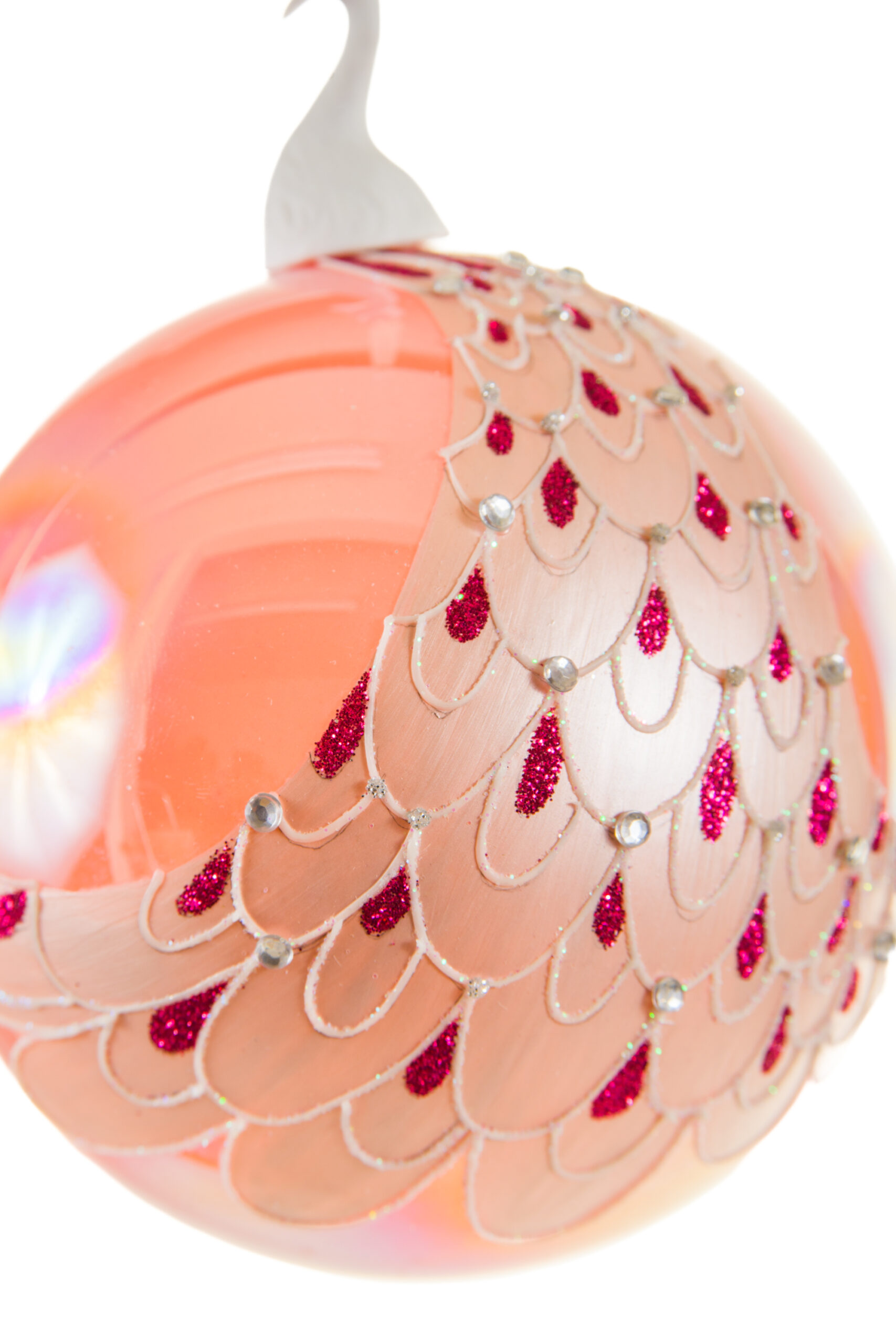 Cute Hanging Pink Peafowl Ornament with An Elegant Resting Tail - Image 2