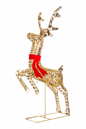Gold LED Ribbon Prancing Reindeer