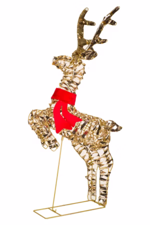 Gold LED Ribbon Prancing Reindeer