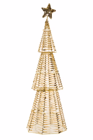 Gold LED Ribbon Star-Topped Tree