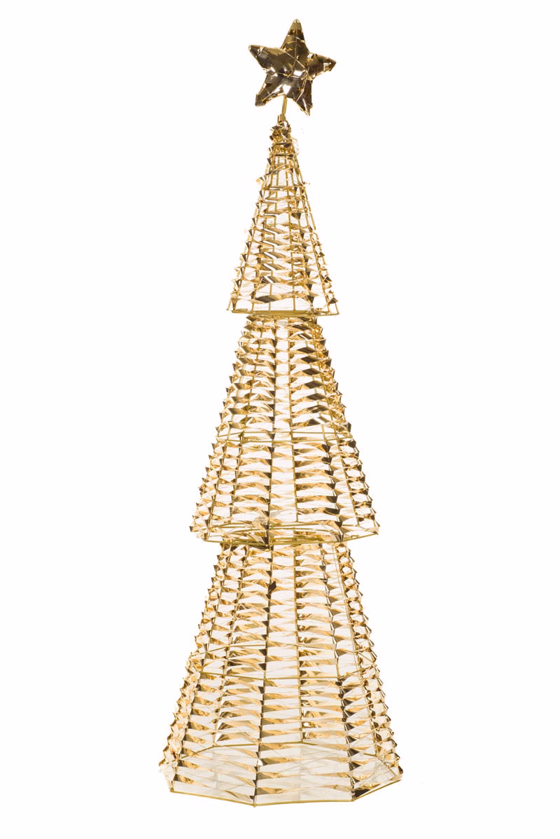 Gold LED Ribbon Star-Topped Tree