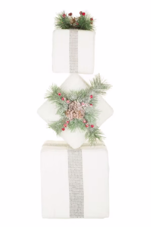 White Stack Of Knitted Presents