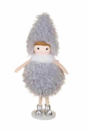 Hangable Gray Puffball Girl Doll