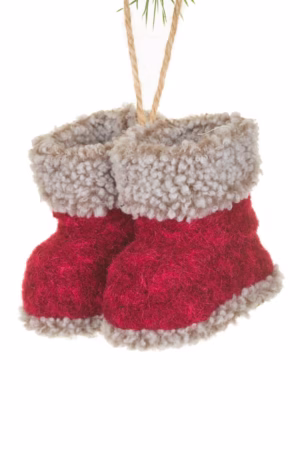 Hangable Red Boots Ornament