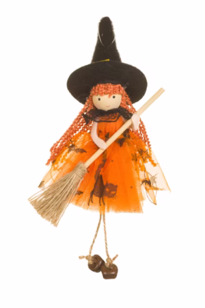 Hanging Orange Witch Girl Doll