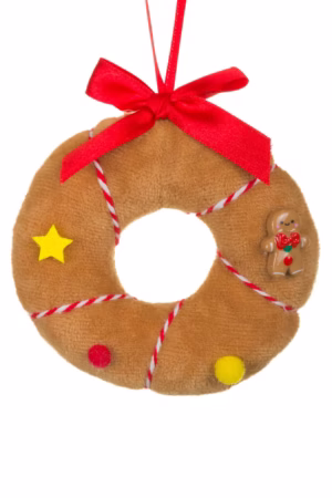Brown Gingerbread Wreath Ornament