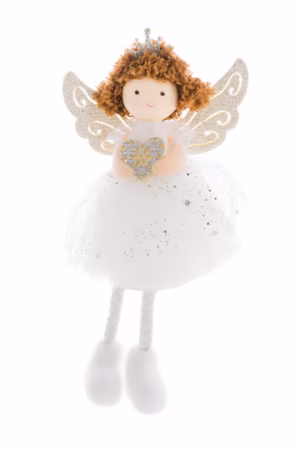 Sitting White Fairy Princess Girl Doll