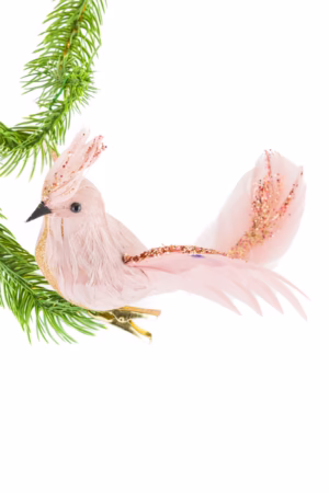 Clip-On Pastel Pink Bird Ornament