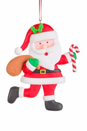 White Santa Ornament