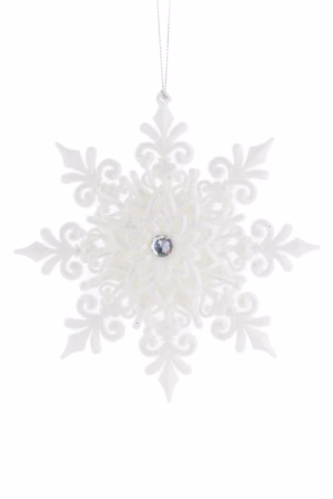 White Finial Snowflake Ornament