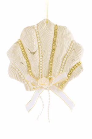 Ivory Scallop Shell Ornament