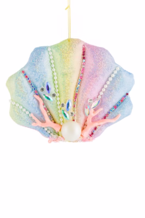 Rainbow Scallop Shell Ornament