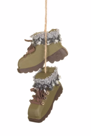 Forest Green Winter Boots Ornament