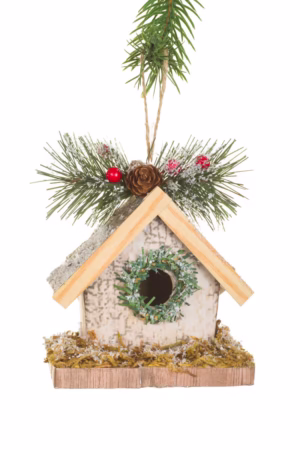 White Birdhouse Ornament
