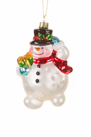 White Saluting Snowman Ornament