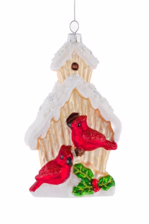 Off-White Birdhouse Ornament