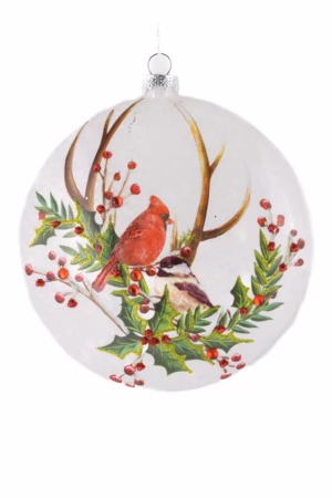 Clear Bird Medallion Ornament