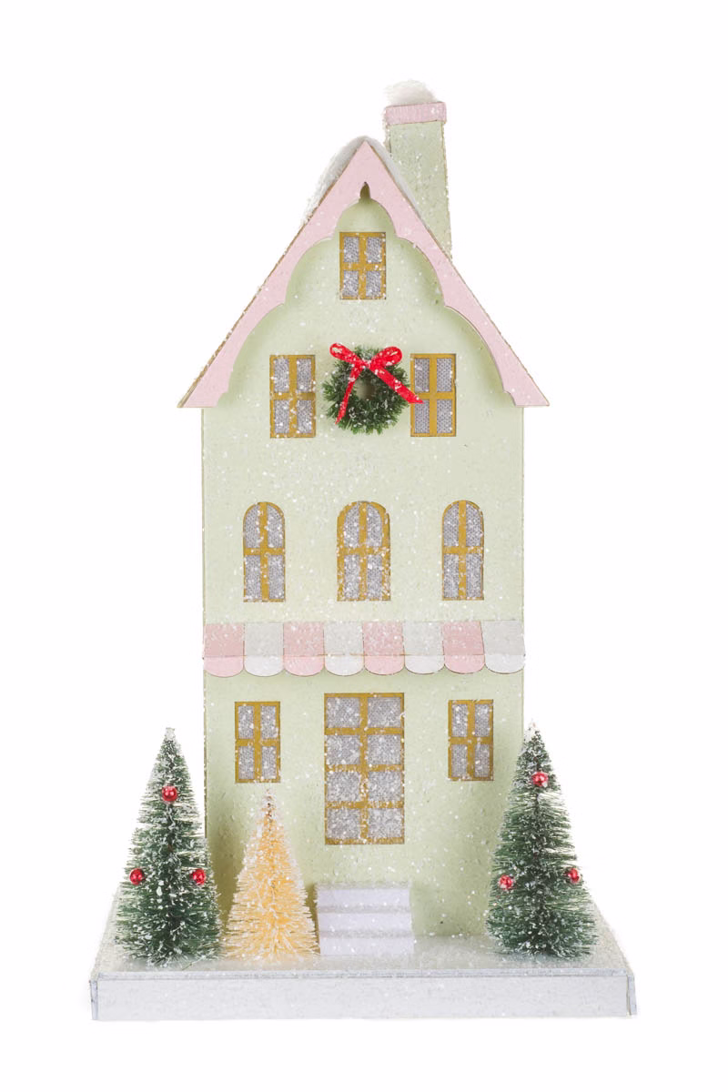 Pastel Green Illuminated House