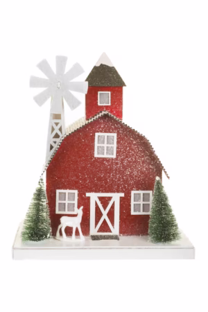 Red Illuminated Farmhouse