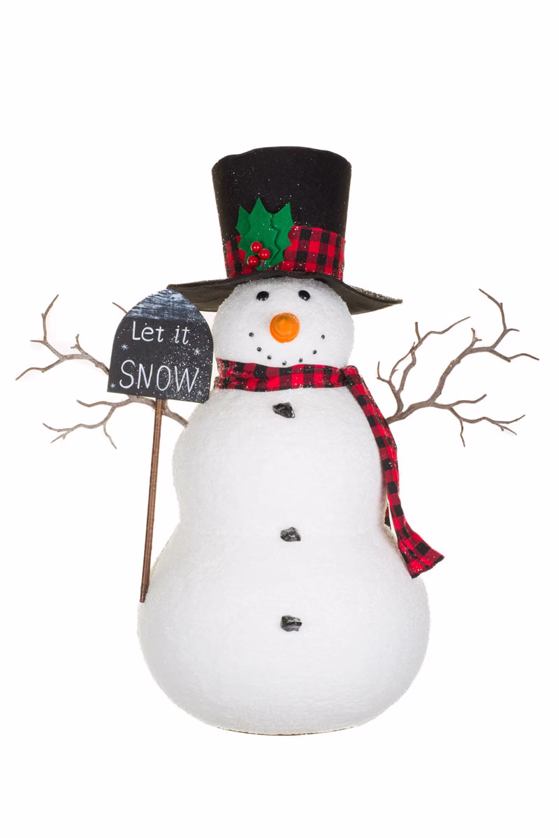 White "Let It Snow" Snowman