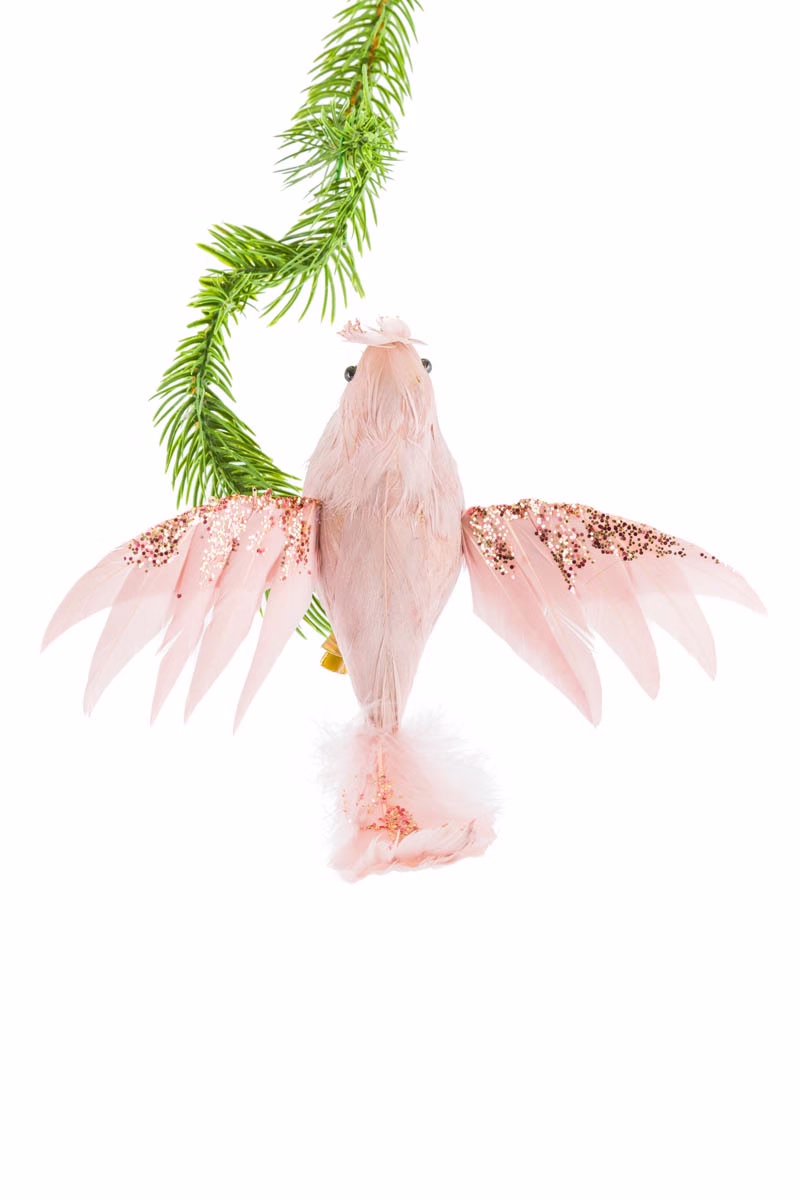 Clip-On Pastel Pink Bird Ornament - Image 3
